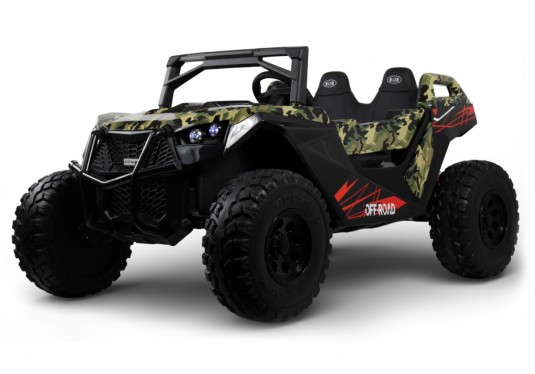 Детский электромобиль A707AA LUX NEW 4WD зеленый камуфляж