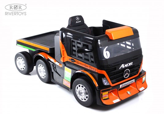 Детский электромобиль Mercedes-Benz Axor с прицепом (H777HH) оранжевый