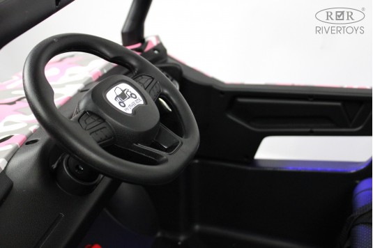 Детский электромобиль T777TT 4WD розовый камуфляж
