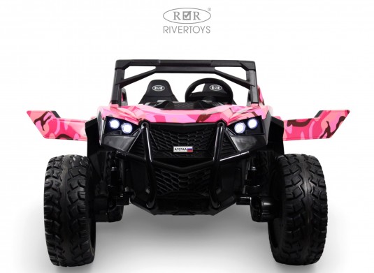 Детский электромобиль A707AA LUX NEW 4WD розовый камуфляж