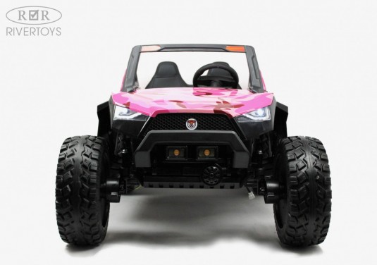 Детский электромобиль A707AA LUX 4WD розовый камуфляж