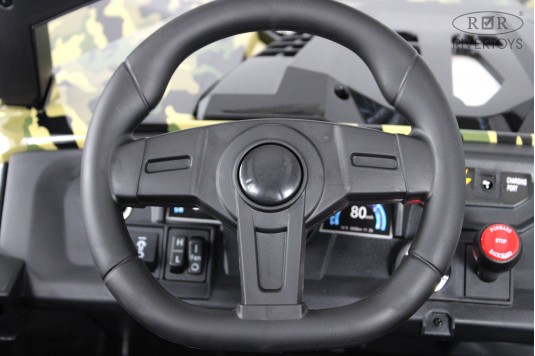 Детский электромобиль A707AA LUX NEW 4WD зеленый камуфляж