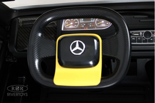 Детский электромобиль Mercedes-Benz Axor с прицепом (H777HH) желтый