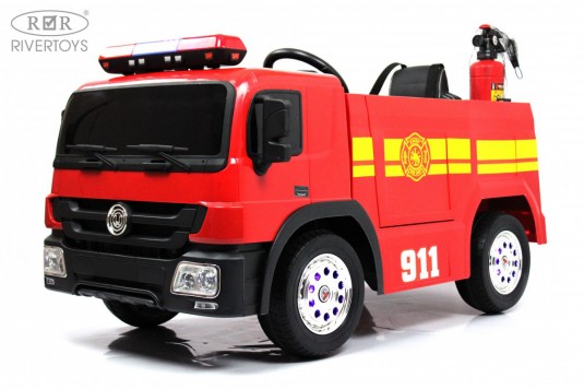 Детский электромобиль A555AA (пожарная) красный