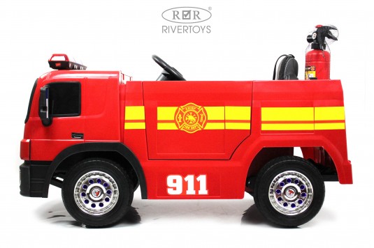 Детский электромобиль A222AA (пожарная) красный
