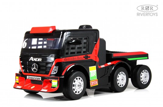 Детский электромобиль Mercedes-Benz Axor с прицепом (H777HH) красный