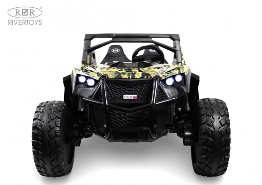 Детский электромобиль A707AA LUX NEW 4WD зеленый камуфляж