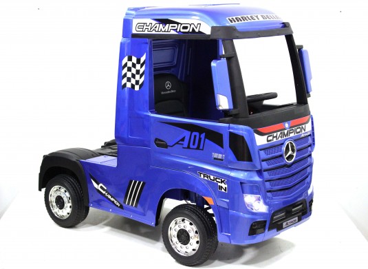 Детский электромобиль Mercedes-Benz Actros 4WD с прицепом (HL358) синий