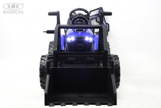 Детский электромобиль экскаватор-погрузчик A777MP синий