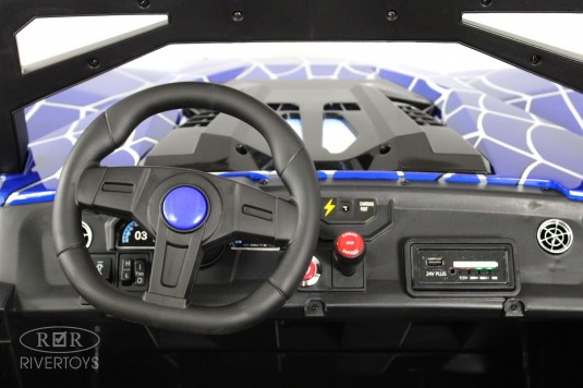 Детский электромобиль A707AA LUX NEW 4WD синий спайдер