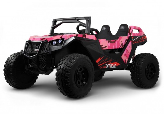 Детский электромобиль A707AA LUX NEW 4WD розовый камуфляж