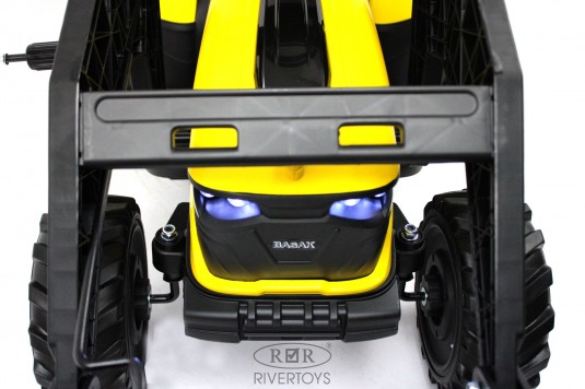 Детский электромобиль экскаватор-погрузчик A777MP жёлтый