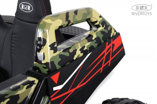 Детский электромобиль A707AA LUX NEW 4WD зеленый камуфляж