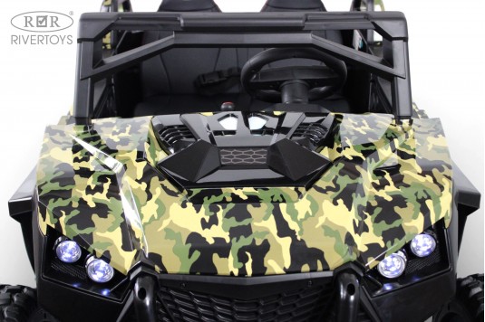 Детский электромобиль A707AA LUX NEW 4WD зеленый камуфляж
