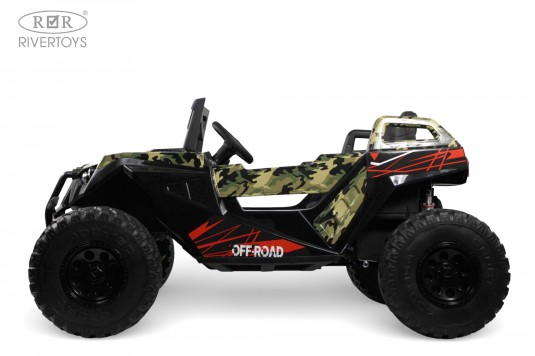 Детский электромобиль A707AA LUX NEW 4WD зеленый камуфляж