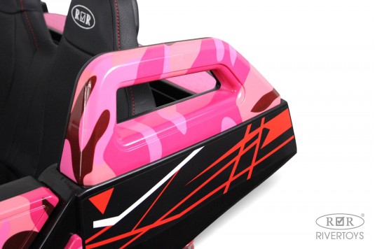 Детский электромобиль A707AA LUX NEW 4WD розовый камуфляж