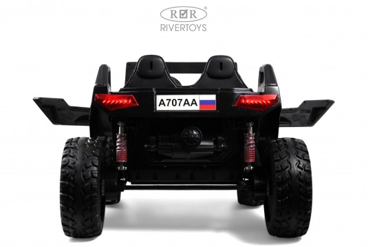 Детский электромобиль A707AA LUX NEW 4WD черный карбон