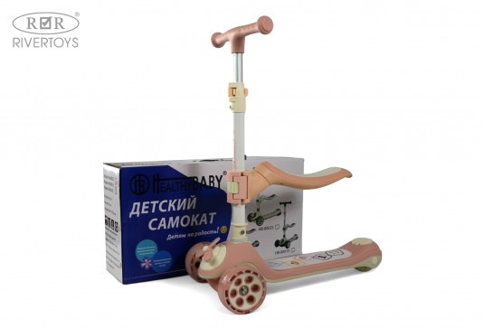 Детский самокат HB-8001S розовый