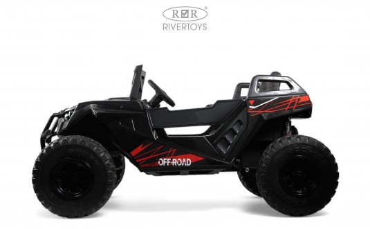 Детский электромобиль A707AA LUX NEW 4WD черный карбон