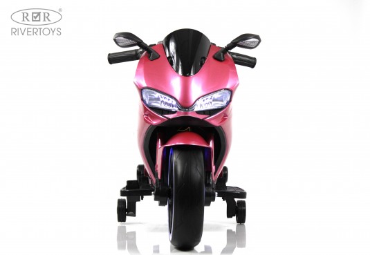 Детский электромотоцикл X003XX розовый глянец