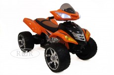 Детский электроквадроцикл E005KX оранжевый (кожа)