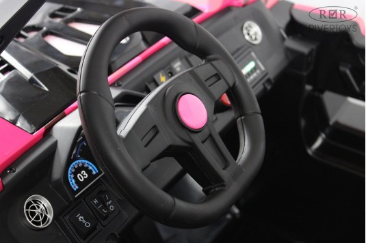 Детский электромобиль A707AA LUX NEW 4WD розовый камуфляж