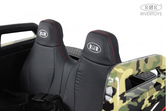 Детский электромобиль A707AA LUX NEW 4WD зеленый камуфляж