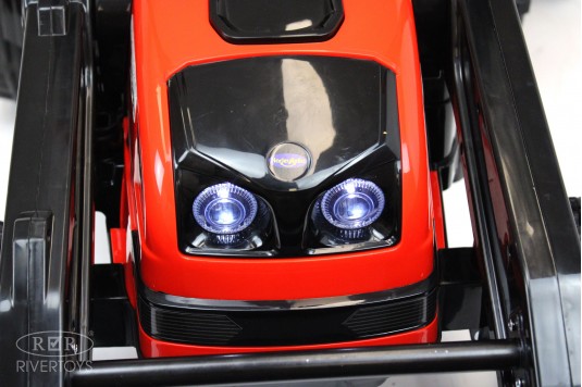 Детский электромобиль трактор-погрузчик с прицепом HL395 красный