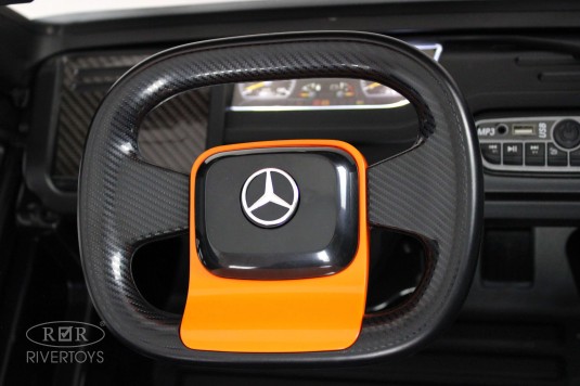 Детский электромобиль Mercedes-Benz Axor с прицепом (H777HH) оранжевый