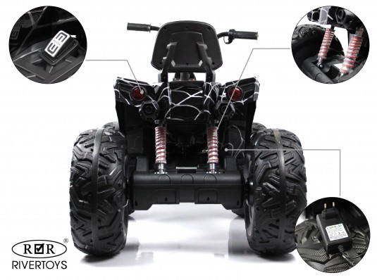 Детский электроквадроцикл A111AA 4WD черный Spider