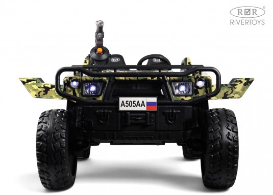 Детский электромобиль A505AA-LUX зеленый камуфляж Детский электромобиль A505AA-LUX зеленый камуфляж