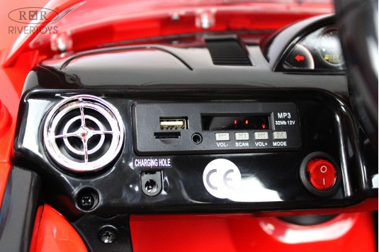Детский электромобиль A444AA красный (кожа-EVA)