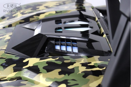 Детский электромобиль A707AA LUX NEW 4WD зеленый камуфляж