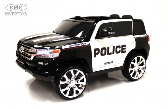 Детский электромобиль Toyota Land Cruiser 200 (JJ2022) полицейский белый