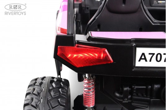 Детский электромобиль A707AA LUX NEW 4WD розовый камуфляж