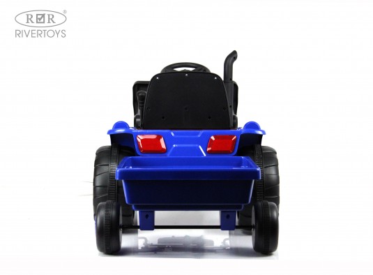 Детский электромобиль трактор-погрузчик с прицепом P222PP синий