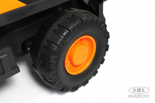 Детский электромобиль трактор Volvo (Y444YY) оранжевый