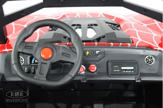 Детский электромобиль A707AA LUX NEW 4WD красный спайдер