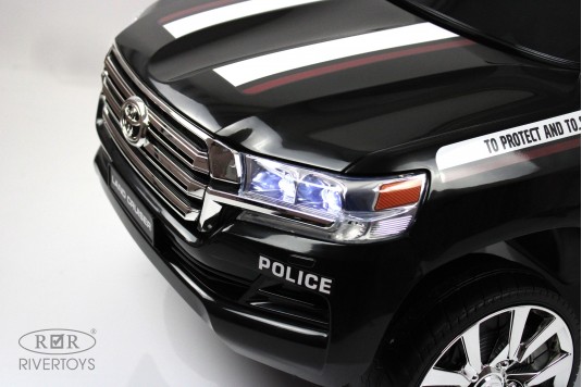 Детский электромобиль Toyota Land Cruiser 200 (JJ2022) полицейский черный