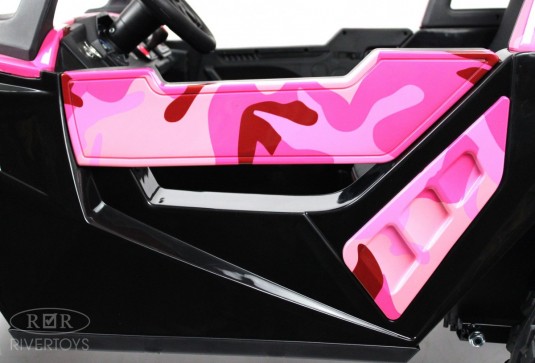 Детский электромобиль A707AA LUX 4WD розовый камуфляж