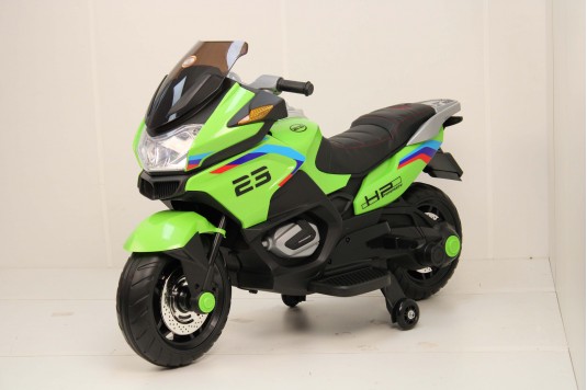 Детский электромотоцикл H222HH зеленый