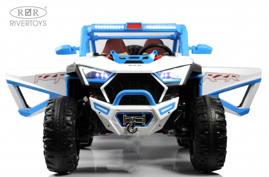 Детский электромобиль E001EE бело-синий