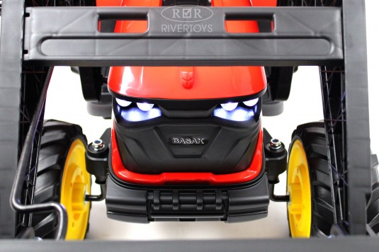 Детский электромобиль экскаватор-погрузчик A777MP красный