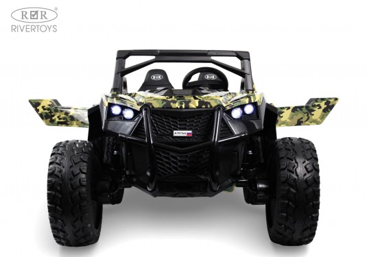 Детский электромобиль A707AA LUX NEW 4WD зеленый камуфляж