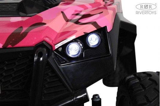 Детский электромобиль A707AA LUX NEW 4WD розовый камуфляж