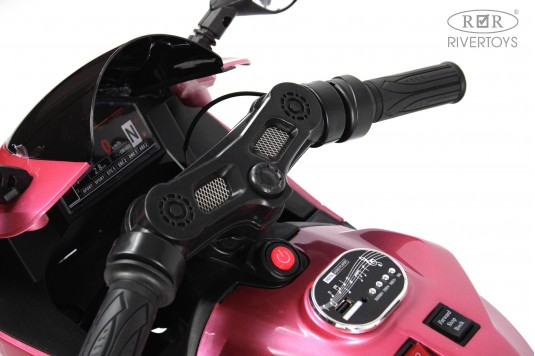 Детский электромотоцикл X003XX розовый глянец