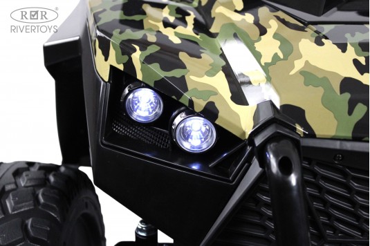 Детский электромобиль A707AA LUX NEW 4WD зеленый камуфляж